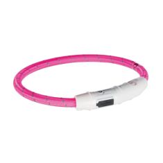 Нашийник для тварин Trixie світиться з USB M-L 45 см/7 мм рожевий (4053032127074)