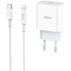 Зарядний пристрій HOCO C76A Plus Speed Source USB-C PD20W + cable USB-C to Lightning White (6931474746924)