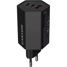 Зарядний пристрій Canyon HEXAGON 65 GaN 65W 2xPD 1xQC EU Black (CND-CHAHEX65B)
