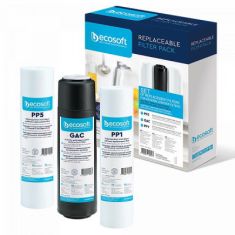 Картридж для фільтра глечика Ecosoft Комплект картриджів Ecosoft 1-2-3 Standart (2 поліпропілену+вугі (CPV3ECOSTD)