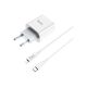 Зарядний пристрій HOCO C76A Plus Speed Source USB-C PD20W + cable USB-C to Lightning White (6931474746924)