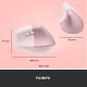 Мишка Logitech Lift Vertical Ergonomic Wireless/Bluetooth Rose (910-006478)