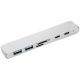 Концентратор PowerPlant Type-C - HDMI 4K, USB 3.0, USB Type-C, SD, microSD (CA911684)