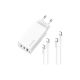 Зарядний пристрій ColorWay GaN Mini 65W PD Port PPS USB (USB-2C1A) cable Type-C&Lightning (CW-CHS058PDCL-WT)