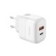 Зарядний пристрій XO L138 48W USB-C PD30W + USB-A QC18W White (L138_White)