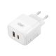 Зарядний пристрій XO L138 48W USB-C PD30W + USB-A QC18W White (L138_White)