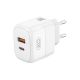 Зарядний пристрій XO L138 48W USB-C PD30W + USB-A QC18W White (L138_White)