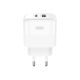 Зарядний пристрій XO L138 48W USB-C PD30W + USB-A QC18W White (L138_White)