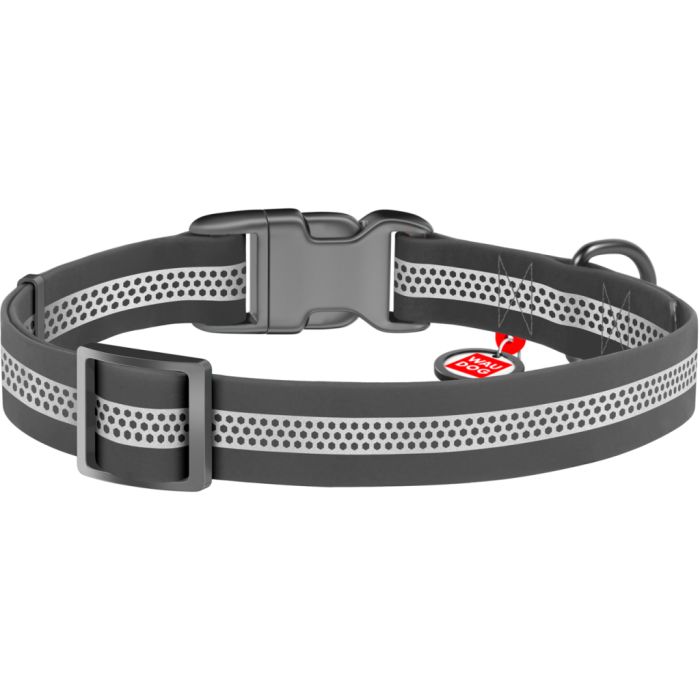Нашийник для тварин WAUDOG Waterproof пластикова пряжка S Ш 15 мм Д 25-35 см сірий (261611)