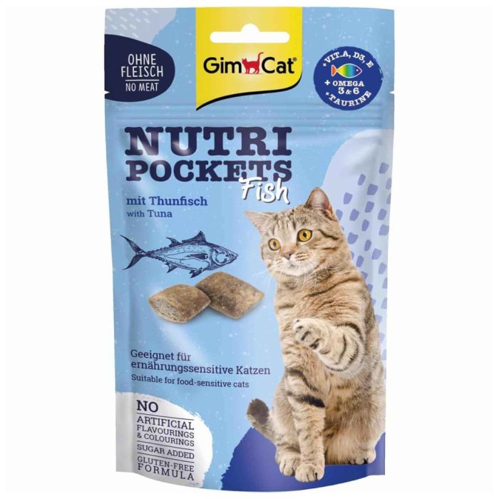 Ласощі для котів GimCat Nutri Pockets Fish Тунець 60 г (4002064419633)
