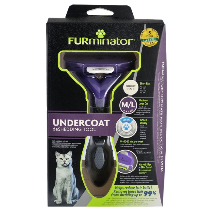 Фурмінатор для тварин FURminator для котів з короткою шерстю розмір M-L (4048422141259)