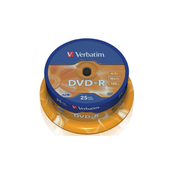Диск DVD Verbatim 4.7Gb 16X CakeBox 25шт (43522)