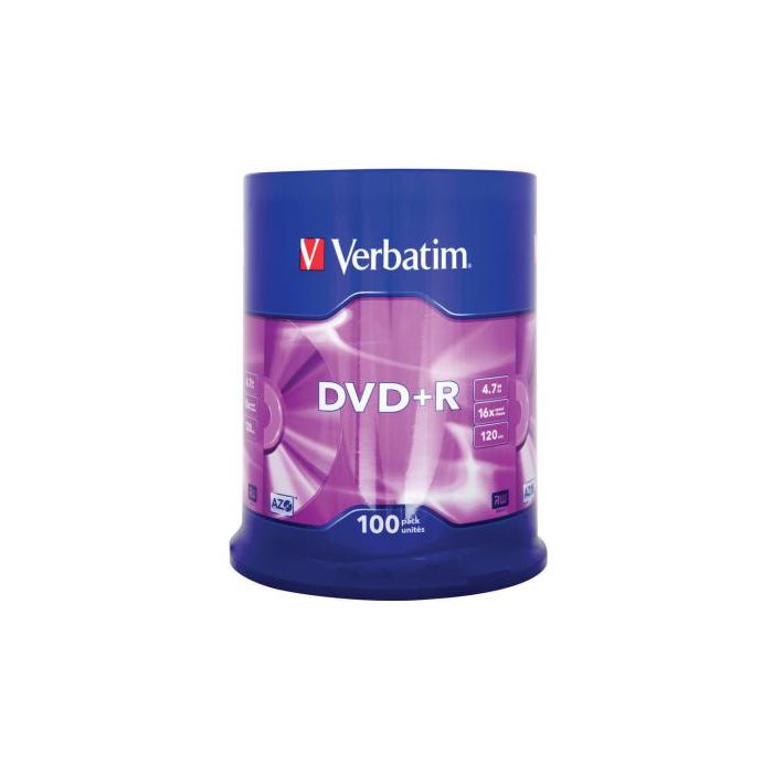 Диск DVD Verbatim 4.7Gb 16X CakeBox 100шт (43551)