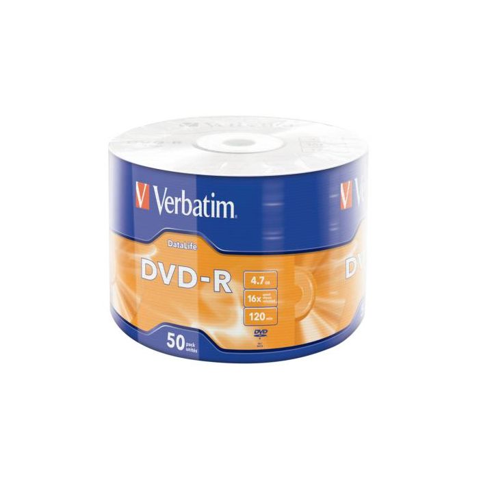 Диск DVD Verbatim 4.7Gb 16X Wrap-box 50pk Extra MATT SILVER (43791)