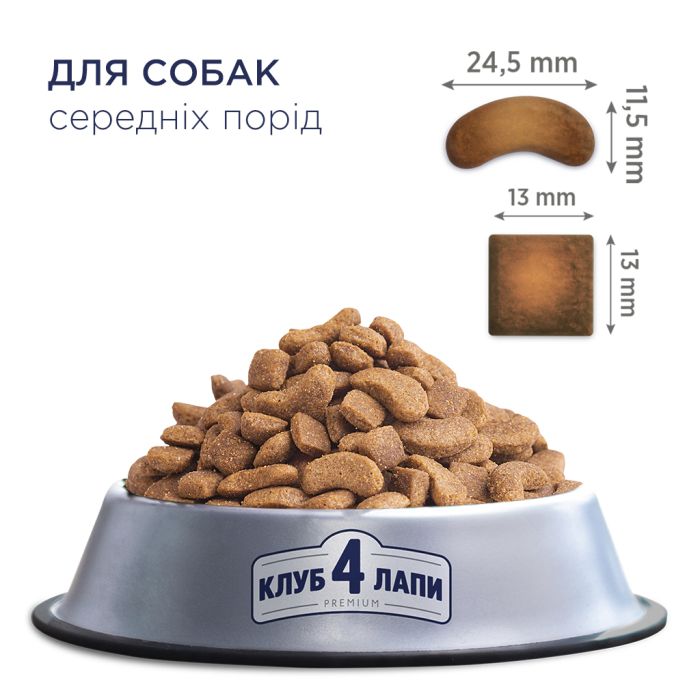 Сухий корм для собак Club 4 Paws Преміум. Для середніх порід 2 кг (4820083909702)