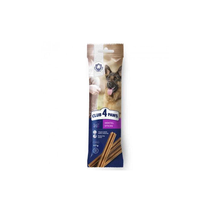 Ласощі для собак Club 4 Paws Premium дентал стікс для великих порід 117 г (4820215363235)