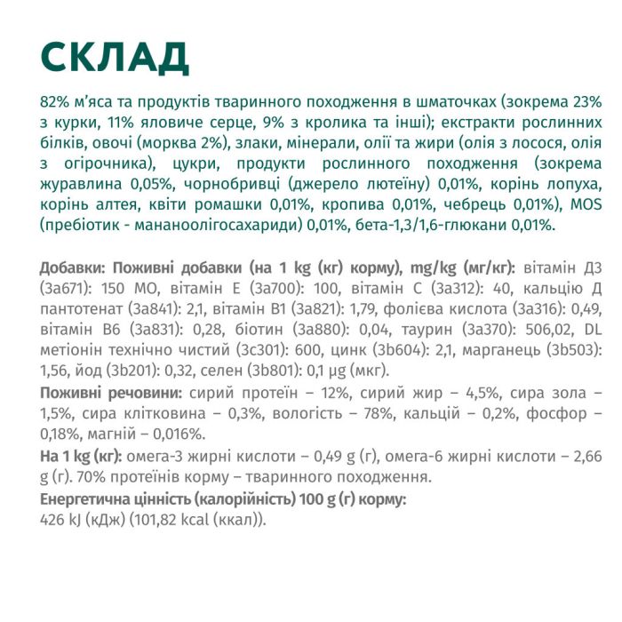 Вологий корм для кішок Optimeal з кроликом в морквяному желе 85 г (4820215365840)