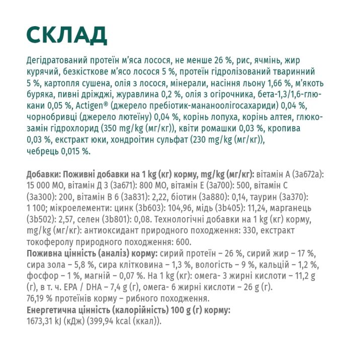 Сухий корм для собак Optimeal гіпоалергенний для середніх і великих порід - лосось 4 кг (4820215365932/4820215329716)
