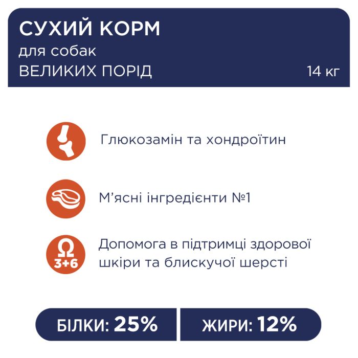 Сухий корм для собак Club 4 Paws Преміум. Для великих порід 14 кг(UP) (4820215366298)