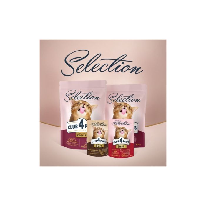 Вологий корм для кішок Club 4 Paws Selection Плюс Смужки з куркою в соусі 85 г (4820215368094)