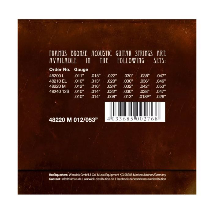 Струни для гітари Framus Bronze Medium (12-53) (48220 M)