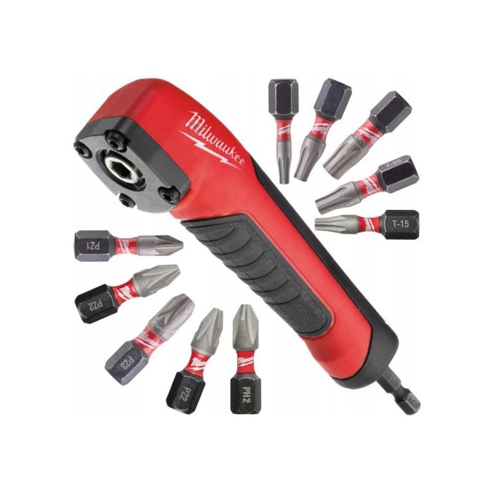 Насадка кутова Milwaukee SHOCKWAVE + 10 бит 25 мм (4932471274)