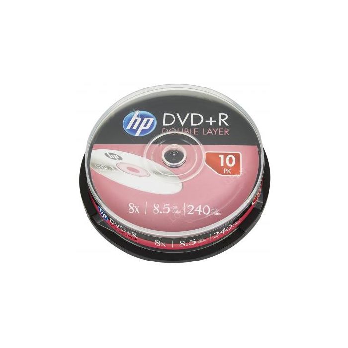 Диск DVD HP DVD+R 8.5GB 8X DL 10шт Spindle (69309/DRE00060-3)