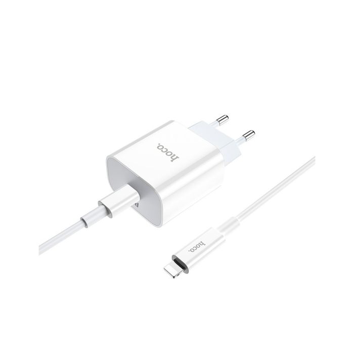 Зарядний пристрій HOCO C76A Plus Speed Source USB-C PD20W + cable USB-C to Lightning White (6931474746924)