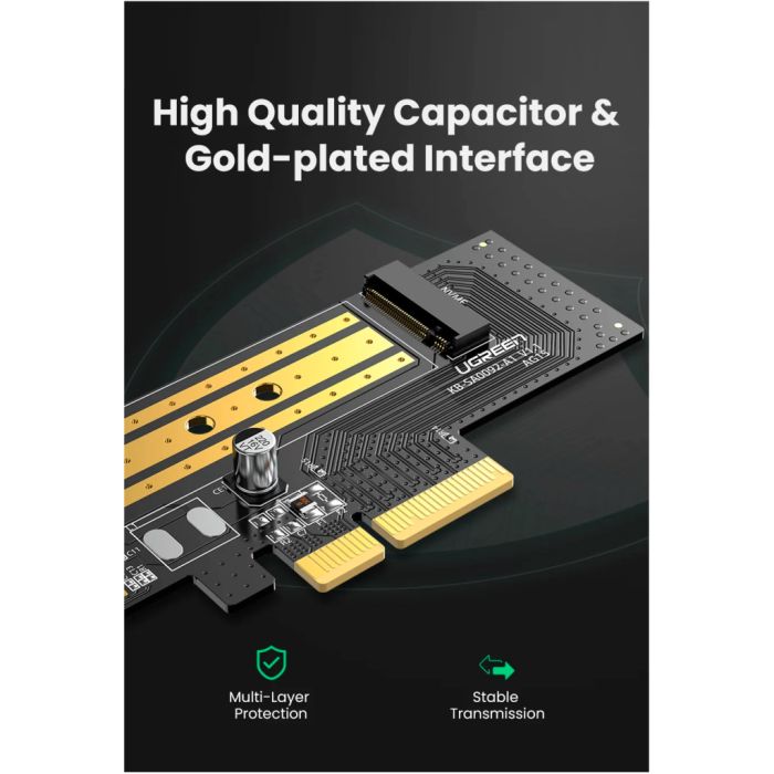 Контролер Ugreen PCI-E 3.0 for SSD M.2 (NVMe) x4 CM302 (70503)