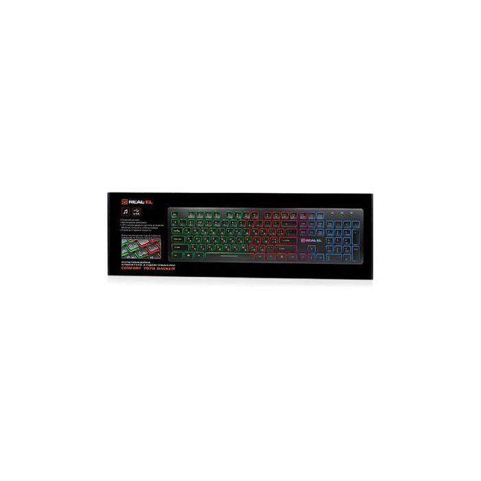 Клавіатура REAL-EL 7070 Comfort Backlit, black