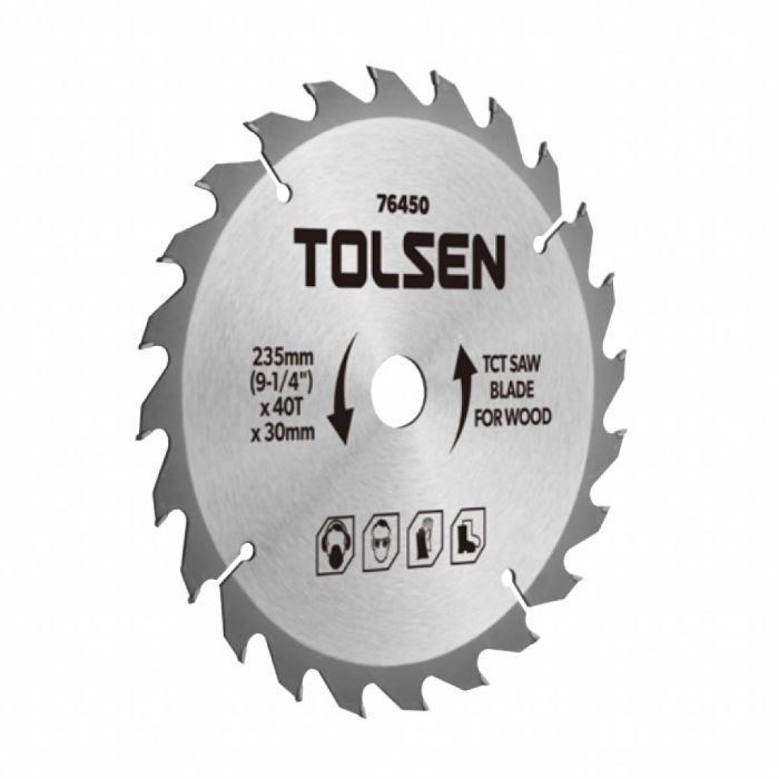 Диск пильний Tolsen пильний з ТВС напайками по дереву 235х40Т*30мм (76450)