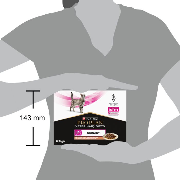 Вологий корм для кішок Purina Pro Plan Veterinary Diets UR ST/OX Urinary З лососем 10 x 85 г (8445290093851)