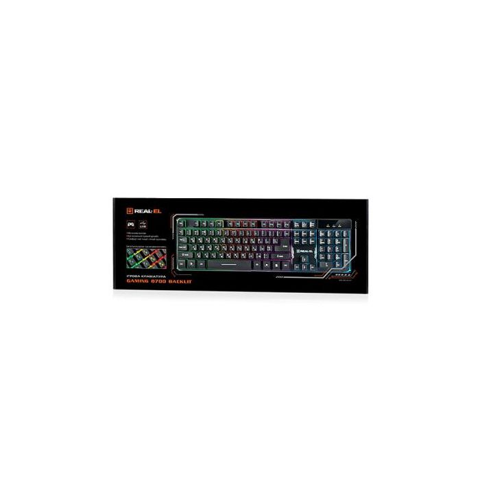 Клавіатура REAL-EL 8700 Gaming Backlit, black