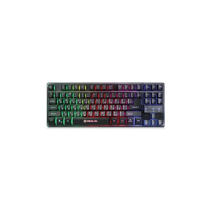 Клавіатура REAL-EL 8710 Gaming TKL Backlit, black