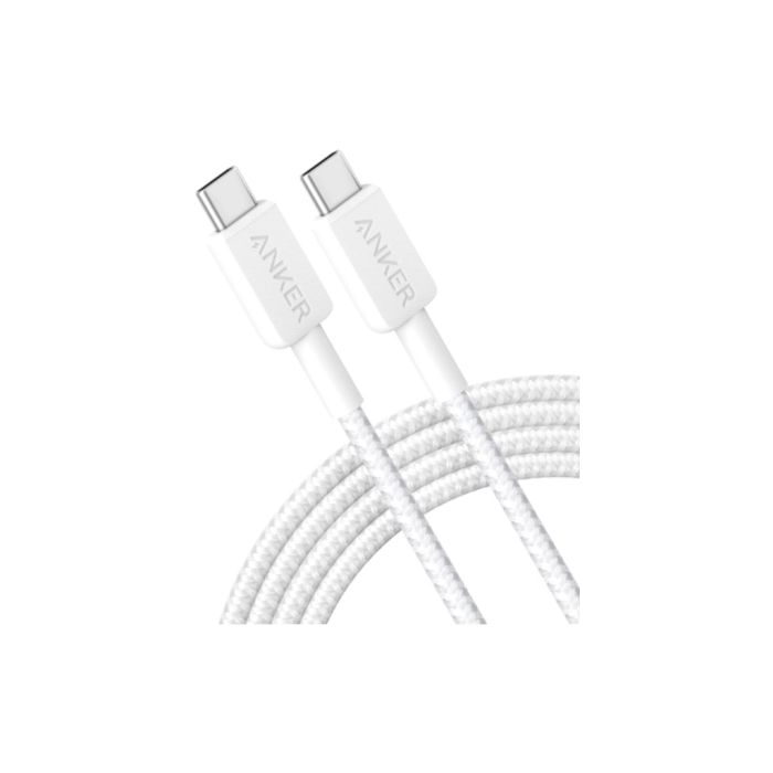 Дата кабель USB-C to USB-C 1.8m 322 White Anker (A81F6H21)