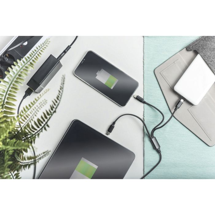 Дата кабель USB 2.0 AM to Lightning + Micro 5P + USB-C 1.0m charge only Digitus (AK-300160-010-S)