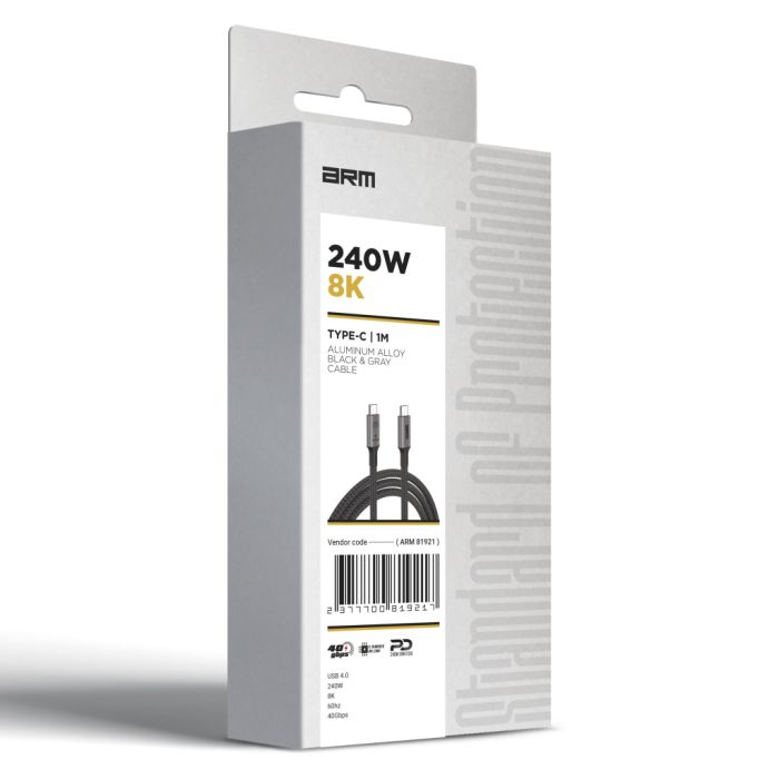 Дата кабель USB-C to USB-C 1.0m USB4 40Gbps 240W 8K60Hz black Armorstandart (ARM81921)