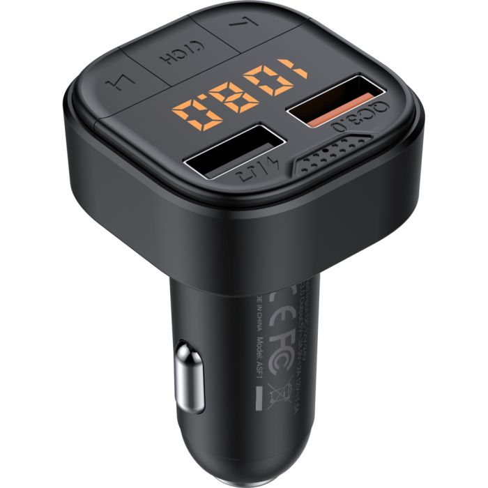 FM модулятор Armorstandart ASF1 18W QC3.0 2xUSB black (ARM82826)