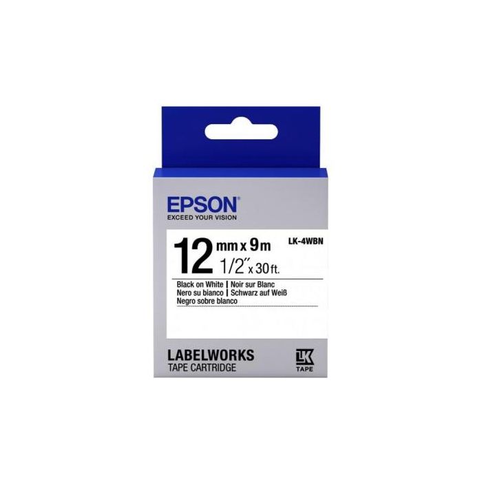 Стрічка для принтера етикеток Epson LK4WBN (C53S654021)