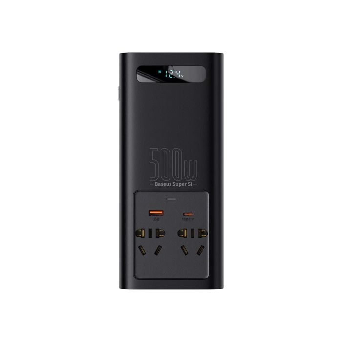 Автомобільний інвертор 12V/220V 500W Super Si Power Inverter CN/EU Black Baseus (CGNB000101)