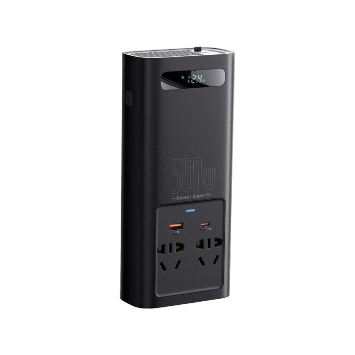 Автомобільний інвертор 12V/220V 500W Super Si Power Inverter CN/EU Black Baseus (CGNB000101)