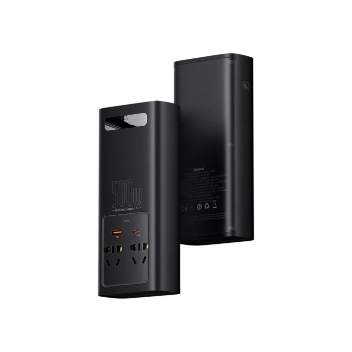 Автомобільний інвертор 12V/220V 500W Super Si Power Inverter CN/EU Black Baseus (CGNB000101)