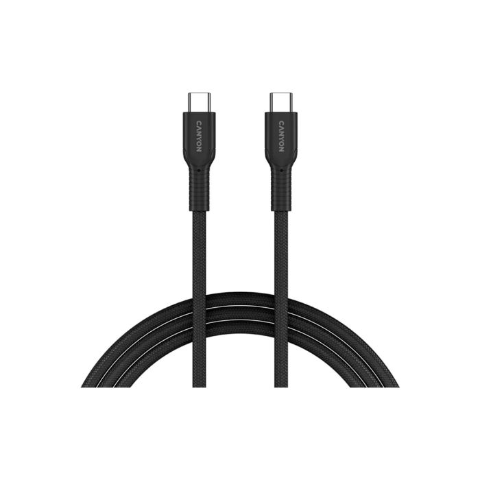 Дата кабель USB-C to USB-C 1.0m OnWire 60CL C-C 60W COLOR Braided 1m Black Canyon (CND-CCAP60AB10B)