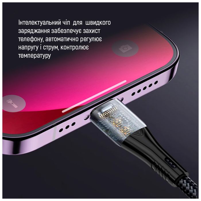 Дата кабель USB 2.0 AM to Lightning + Micro 5P + USB-C 1.2m 3.0A (PD60W data) Black ColorWay (CW-CBPDU3060-BK)