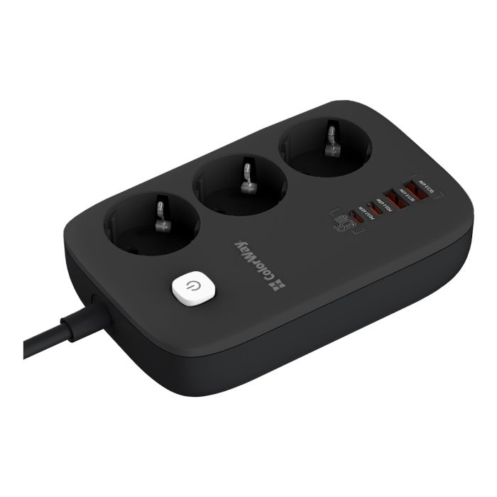 Мережевий фільтр живлення ColorWay CW-CHE34PDB 3 роз/4USB GaN3 Pro (CW-CHE34PDB)