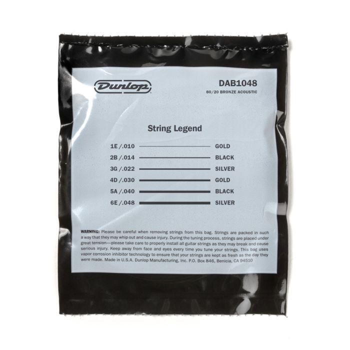 Струни для гітари Jim Dunlop 80/20 Bronze Acoustic Guitar Strings (10-48) (DAB1048)