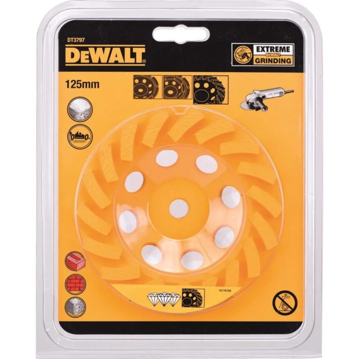 Чашка шліфувальна DeWALT алмазна EXTREME Turbo, по бетону 125мм х М14 (DT3797)