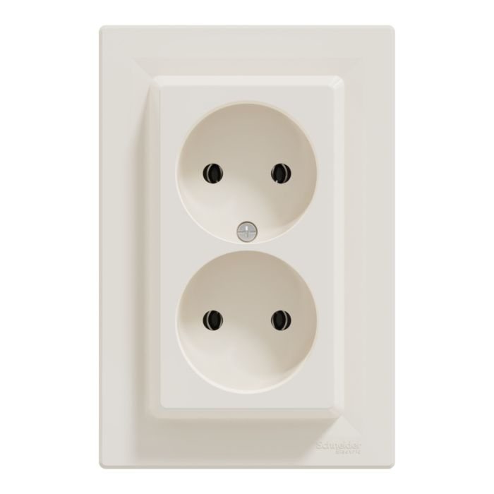 Розетка Schneider Electric ASFORA без заземлення подвійна крем (EPH9700123)
