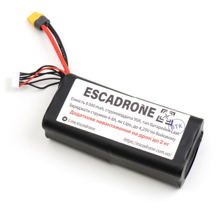 Акумулятор для дрона EVE 6s2p 40p 8000mAh XT60 з балансиром (EVE-8000)