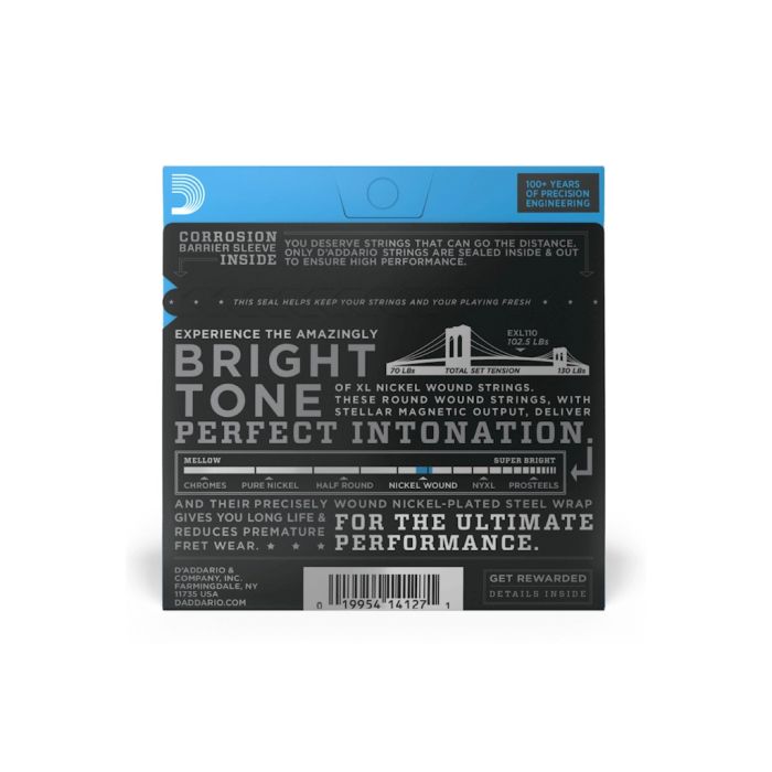 Струни для гітари D'Addario XL Nickel Wound Regular Light (10-46) (EXL110)